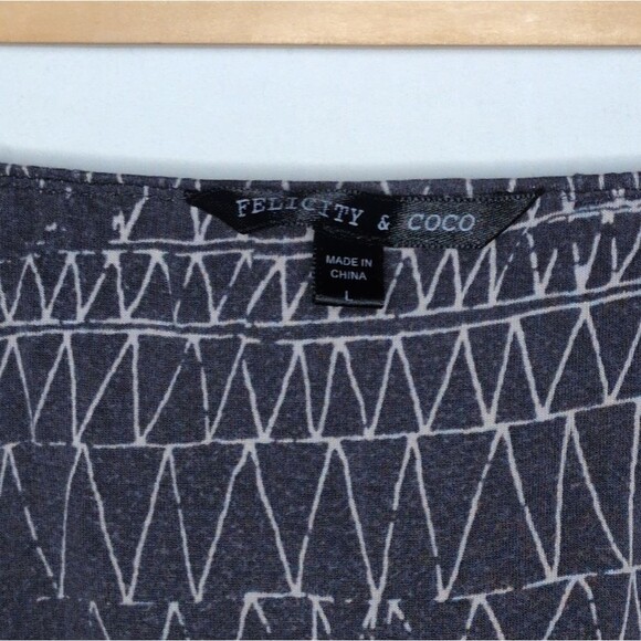 Felicity & Coco Strapless Geometric Pattern Dark Gray Jumpsuit - Picture 9 of 10